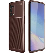 Akare Oppo Reno 5 Pro 5g Kılıf Akre Negro Silikon Kapak-Kahverengi