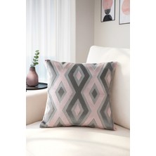 Premier Home Kadife Kırlent Kılıfı Pembe Gri V1 40X40