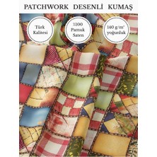 Fabricstown %100 Pamuk Saten Patchwork Kumaş – 155×100 cm – Dikiş ve Dıy Için