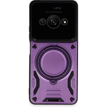 Eco Port Xiaomi Poco C61 Kılıf Joy Lens Standlı Kapak - Mor