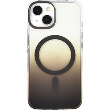 Akare iPhone 14 Kılıf M-Safe Şarj Özellikli Transparan Renk Geçişli Akre Toros Kapak - Gri
