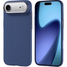 Akare iPhone 17 Air Kılıf M-Safe Şarj Özellikli Karbon Fiber Görünümlü Akre Nekst Kapak - Lacivert