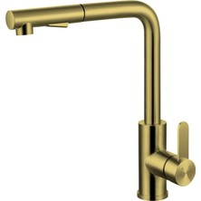 Crauf Attivo 4070 Altın Spiralli Mutfak Eviye Bataryası