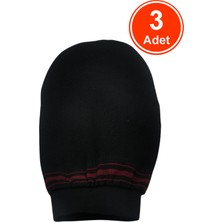 xdeonss Siyah Lastikli Banyo Hamam Kesesi Peeling Eldiveni 15X26 cm 3 Adet Ciltteki Gözenekleri Açan