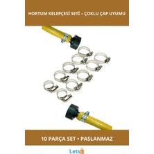 Letsii 10 Parça Yüksek Basınçlı Paslanmaz Çelik Hortum Kelepçesi