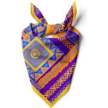 Moda Butik B83 Kadın Etnik Desenli Bandana 50X50 Mor DG0260-22 Snz