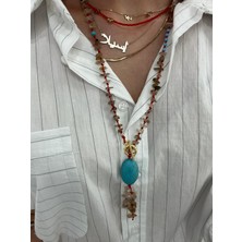 Duru Aksesuar Akik ve Turkuaz Kolye