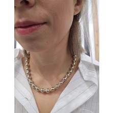 Duru Aksesuar Gümüş Renk Topcuk ve Gold Renk Dorika Tasarım Kolye