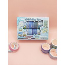 Limmy Art Vintage Washi Tape Bant Yapışkanlı Maskeleme Kağıdı Desenli Bant 12'li - Mavi Van Gogh Tabloları