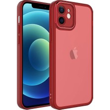 Akare iPhone 11 Uyumlu Kamera Korumalı Transparan Akre Post Kapak-Kırmızı