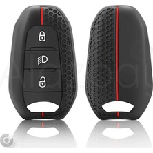 Alazpay Peugeot 2008 3008 4008 5008 208 308 408 508 Rifter Desenli Silikon Anahtar Kılıfı (Sustasız)