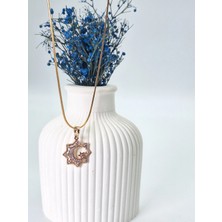 Duru Aksesuar Vip Seri Gold Renk Ay Yıldız Model Zirkon Taşlı Kolye