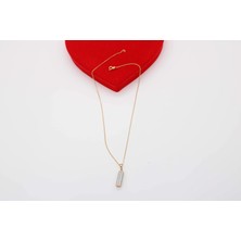 Duru Aksesuar Vip Seri Gold Renk Zirkon Taşlı KOLYE(45CM)