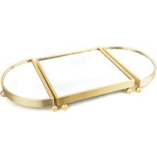 Mikasa Moor Altın Oval Aynalı Metal Tepsi 25X50CM