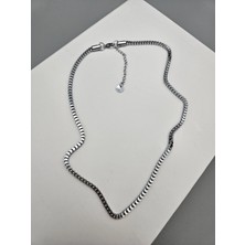 Duru Aksesuar Çelik Gümüş Renk Tasarım Zincir Kolye