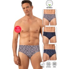 Özkan Underwear Özkan 11300 3'lü Paket Erkek %95 Pamuklu Likralı Süprem Kumaş Desenli Esnek Rahat Slip Külot