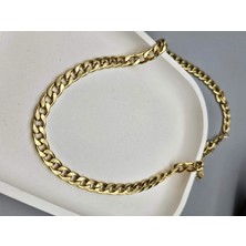 Duru Aksesuar Çelik Gold Renk Zincir Kolye