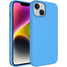 Akare Apple iPhone 14 Kılıf Sıvı Teknolojili Silinebilir Sert Akre Kivi Kapak-Mavi
