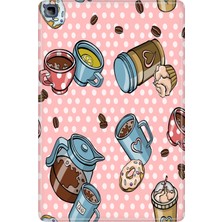 Adasena Honor Pad X8 10.1" Kılıf Tablet Için Desenli Silikon Kapak - Kahve Molası