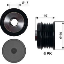 Gates OAP7153 Alternatör Kasnağı Fıat Egea 16> 500L 12> 500X 14> Bravo Iı 07>14 Alfa Romeo Gıulıetta 10>16 Jeep Renegade 14> Suzuki Vitara 13> 1.6d Mtj 6 Kanal 51860757