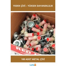 Letsii Manuel Çivi Tabancası Için Yedek Çivi 100 Adet Dayanıklı Metal Kırmızı