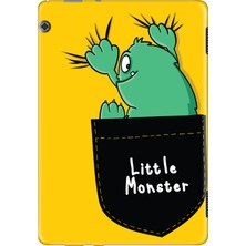 Adasena Huawei Mediapad T5 10.1" Kılıf Tablet Için Desenli Silikon Kapak - Küçük Canavar