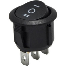 Demir Led Yuvarlak Işıksız On-Off-On Anahtar Siyah 3 Pinli Yuvarlak Işıksız Kalıcı Switch (5 Adet)