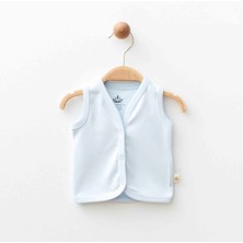 Blumi Kids Organik Çıtçıtlı Bebek Yeleği – Bebe Mavi
