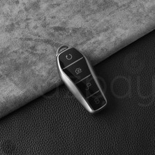 Alazpay Byd Atto 3 Seal U Anahtar Titan Gri Tpu Anahtar Kılıfı