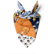 Moda Butik H39 Özel Üretim Dog Desenli Köpek Bandanası Turuncu 50X50 DG2072