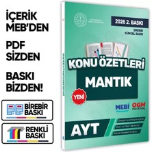2026 YKS-AYT MEBİ-OGM Mantık Pratik Konu Özet Kitabı RENKLİ A4 Boyut Görsel Destekli BASKI ÜCRETİ