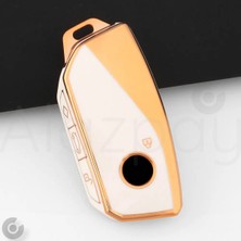 Alazpay Bmw I7 I5 I4 Ix X1 X5 X6 X7 Xm 2 3 4 5 7 Serisi G07 F98 G70 G09 Gold Tpu Anahtar Kılıfı