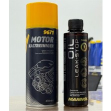 Motorx Yüksek ve Etkili Mannol Motor Kaltreiniger Motor Temizleme Spreyi  ve Güçlü  Mannol Oil Leak Stop Motor Yağ Kaçağı Önleyici