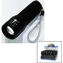 Vanch LED GOLD ORION HIGHLIGHTING ALUMİNUM FLASHLİGHT PİLLİ ZOOMLU EL FENERİ METAL KASA (5264)