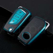 Alazpay Toyota Corolla Auris Yaris Avensis Verso Hilux Deri Görünüm Tpu Anahtar Kılıfı (3 Tuş)