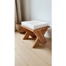 Doğal Ahşap Puf / Çam Ağacından Üretilmiştir / Dekoratif Puf  / Klasik Mobilya