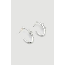 Gusto Kabartma Detaylı Küpe - Gümüş