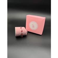 Alsem Kiraz Figürlü Zarif Tasarım Gümüş Kaplama Bileklik , Cherry Bileklik , Sevgiliye Hediye