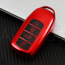 Alazpay Chery Tiggo 8 Pro Max Tiggo 7 Pro Max Omoda 5 Pro & Jaecoo Parlak Tpu Anahtar Kılıfı (Kırmızı)