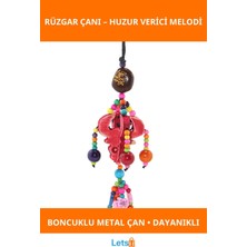 Letsii Renkli Metal Boncuklu Rüzgar Çanı Dekoratif Bahçe ve Balkon Süsü