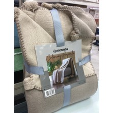 Hobby Çift Kişilik Merinos Ponponlu Battaniye