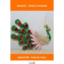Letsii Swarovski Taşlı Göz Alıcı Tavus Kuşu Magnet