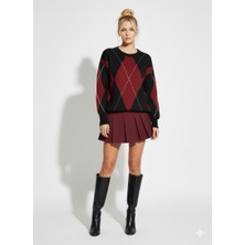 Ribana Classic Bisiklet Yaka Baklava Desen Yumoş Kalın Kazak