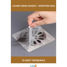 Letsii Pratik Kullanım Lavabo Gider Süzgeci Tül 10 Adet
