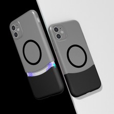 Akare iPhone 11 Kılıf M-Safe Şarj Özellikli Mıknatıslı Akre Duble Kapak - Siyah