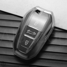 Alazpay Peugeot 208 308 508 3008 5008 & Opel & Citroen & Toyota & Ds Şeffaf Tpu Anahtar Kılıfı (Sustasız)