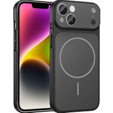 Akare iPhone 15 Kılıf Zore M-Safe Şarj Özellikli Kamera Korumalı Formen Kapak - Siyah