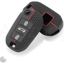 Alazpay Peugeot 208 301 307 308 508 2008 3008 Partner Van Desenli Silikon Anahtar Kılıfı (Sustalı)