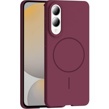 Akare Galaxy S25 Edge Kılıf M-Safe Şarj Özellikli Akre Ruby Sert Kapak - Mürdüm