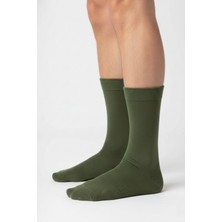 Allunique Unisex Ekstra Yumuşak Dikişsiz Haki Soket Çorap